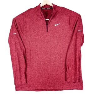 Nike Dri-FIT Running Pullover Mens XL Red 1/4 Zip Running Shirt DD4756-681